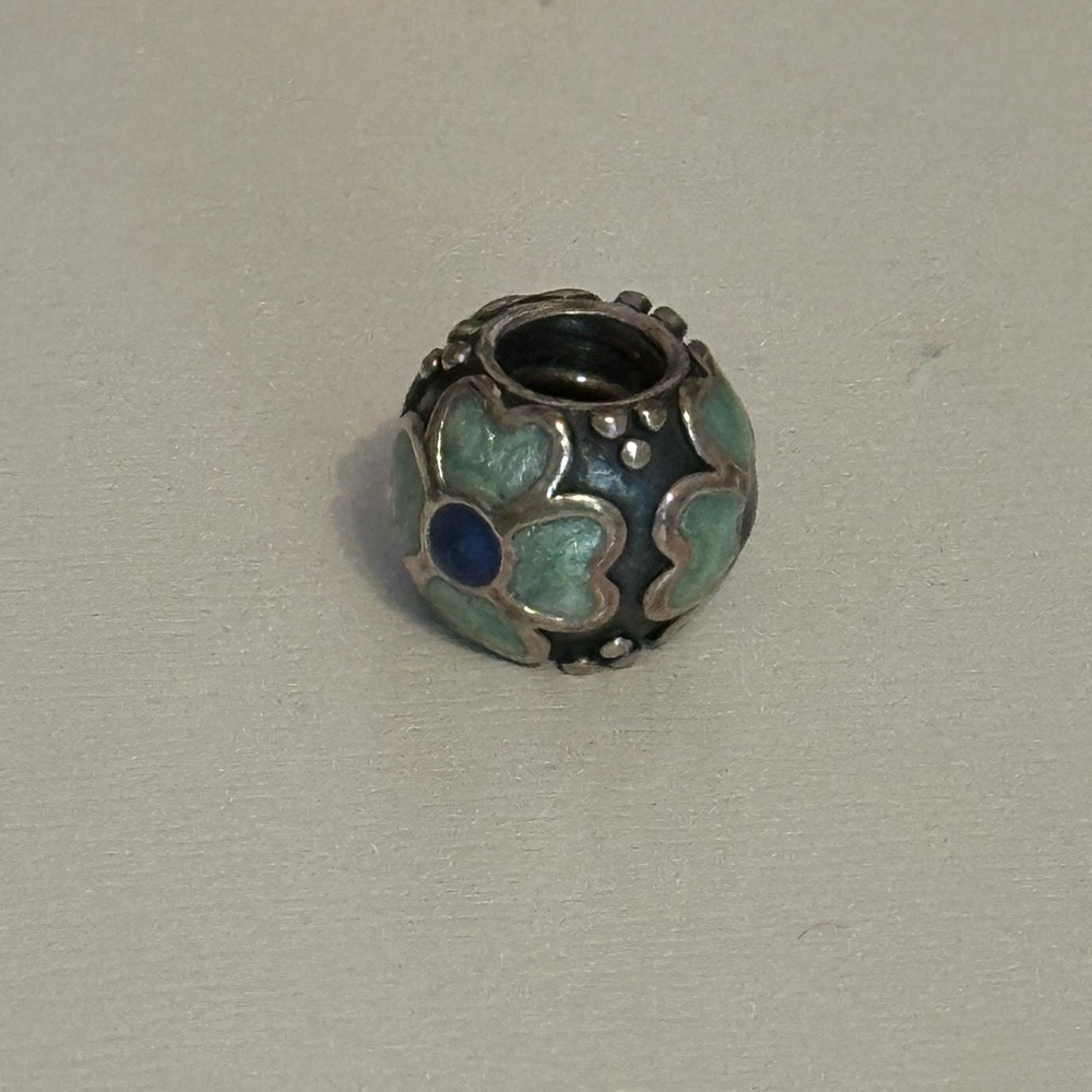 Pandora Silver and Blue Charm Bead